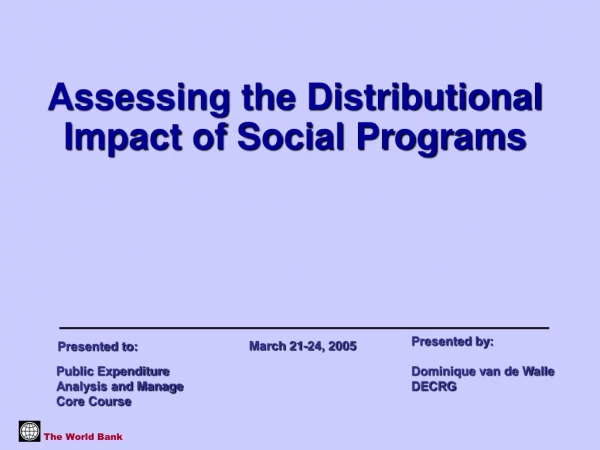 Assessing the Distributional Impact of Social Programs