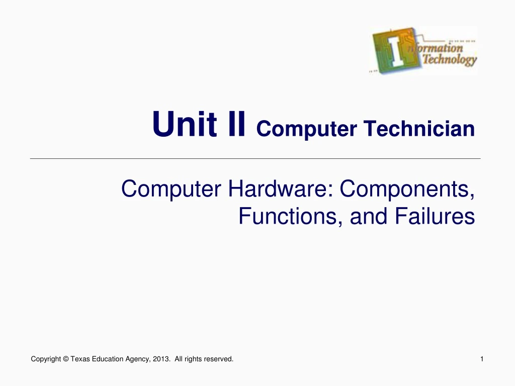 unit ii computer technician