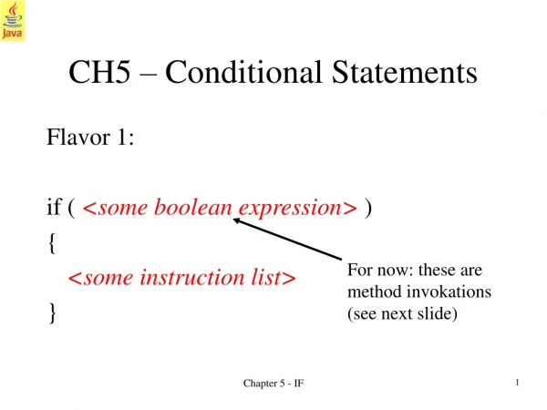 CH5 – Conditional Statements