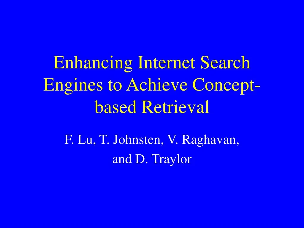 enhancing internet search engines to achieve concept based retrieval