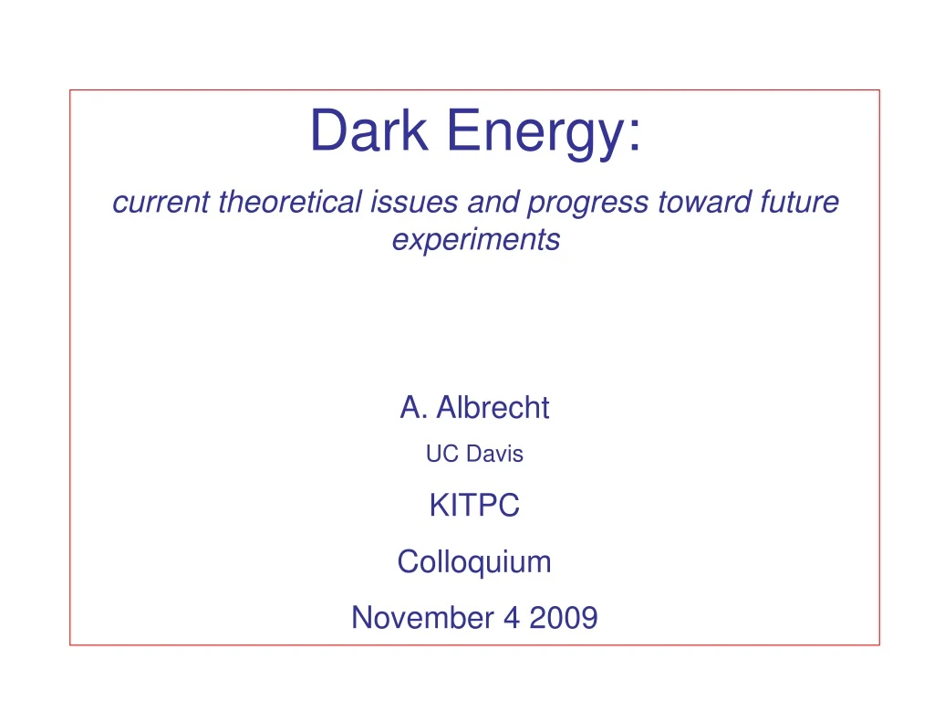 dark energy current theoretical issues
