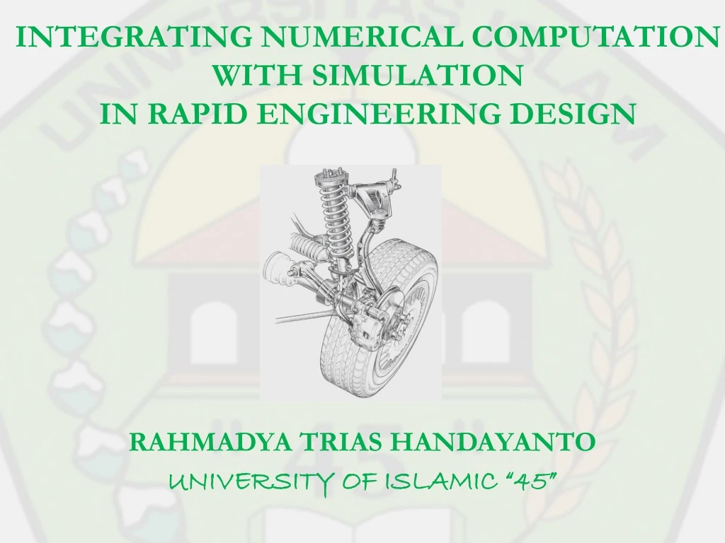 integrating numerical computation with simulation in rapid engineering design