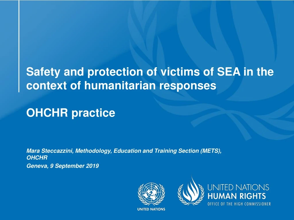 safety and protection of victims of sea in the context of humanitarian responses ohchr practice