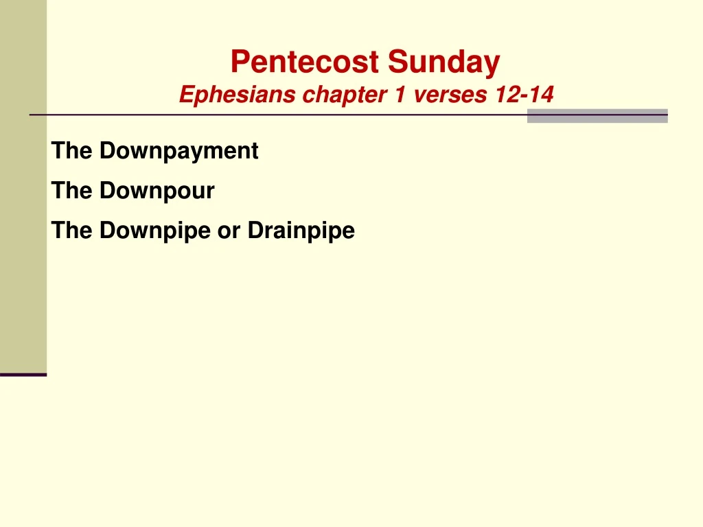 pentecost sunday ephesians chapter 1 verses