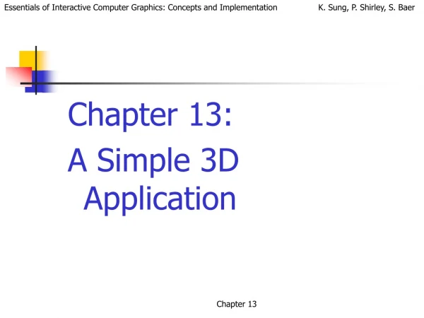 Chapter 13:  A Simple 3D Application