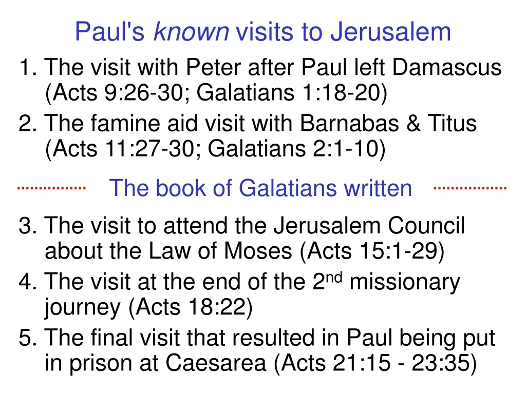 paul s known visits to jerusalem