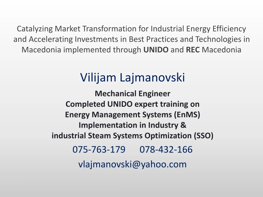 vilijam lajmanovski mechanical engineer completed