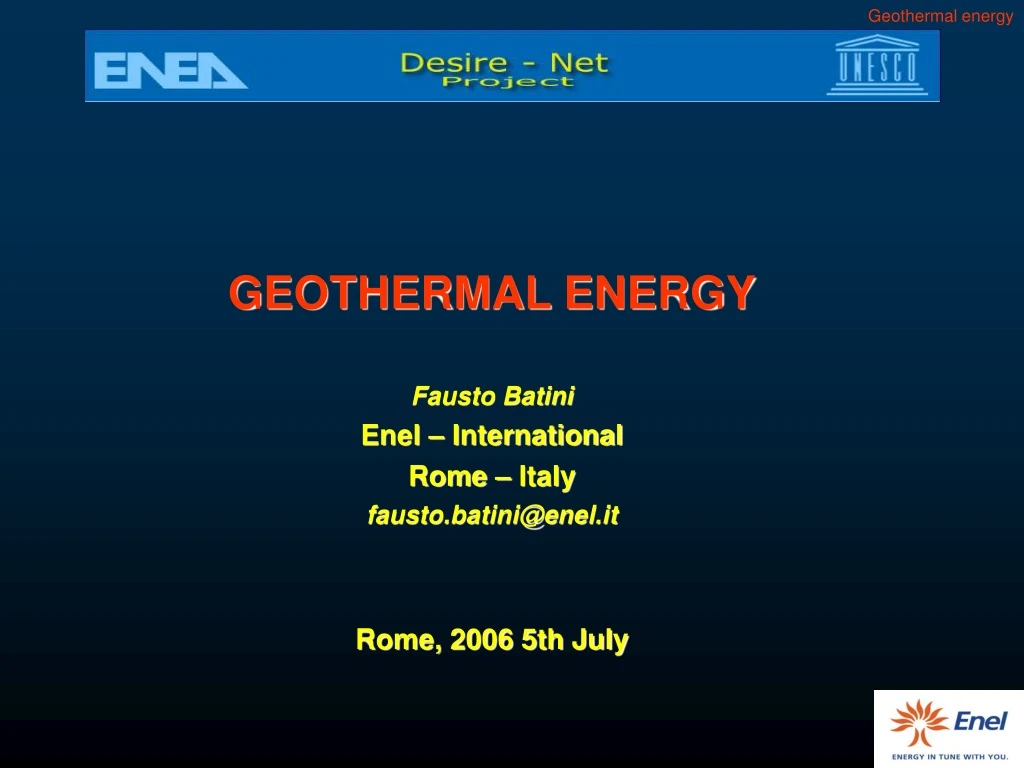 geothermal energy fausto batini enel