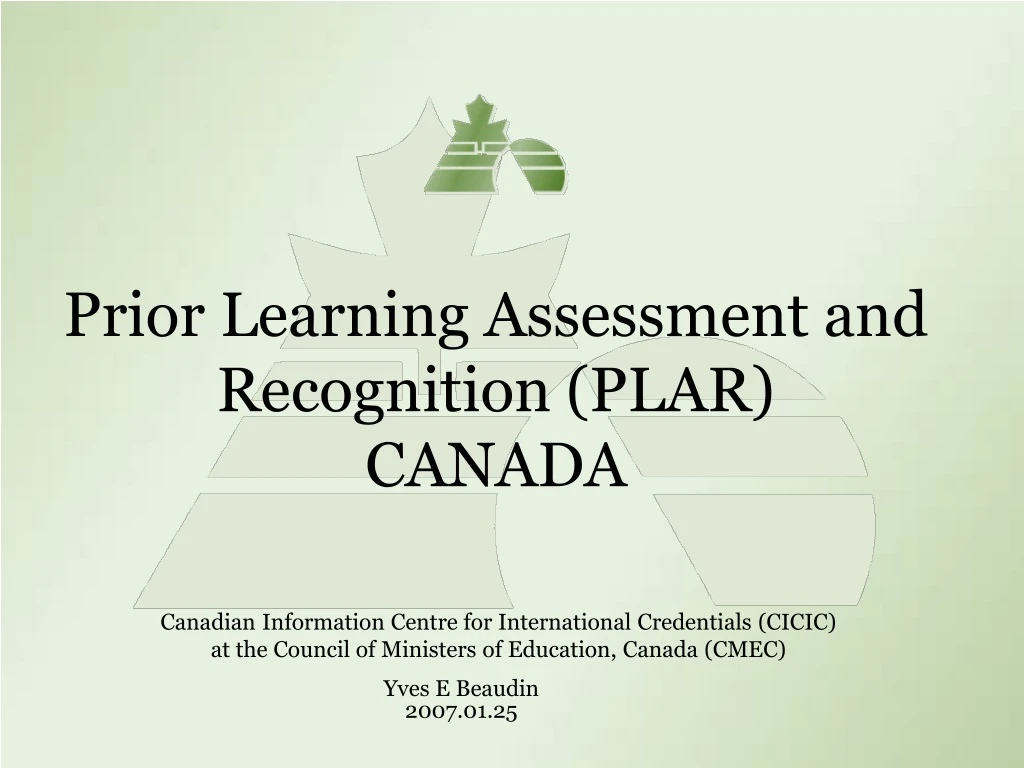 prior learning assessment and recognition plar canada