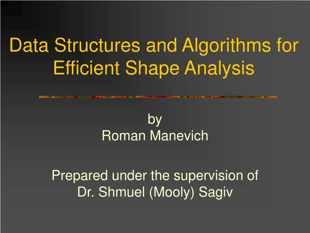 data structures and algorithms for efficient shape analysis