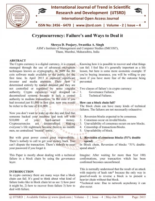 Cryptocurrency Failure's and Ways to Deal it - slide 1
