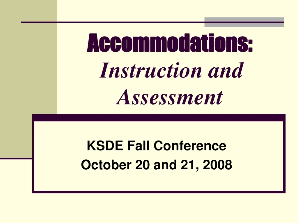 accommodations instruction and assessment