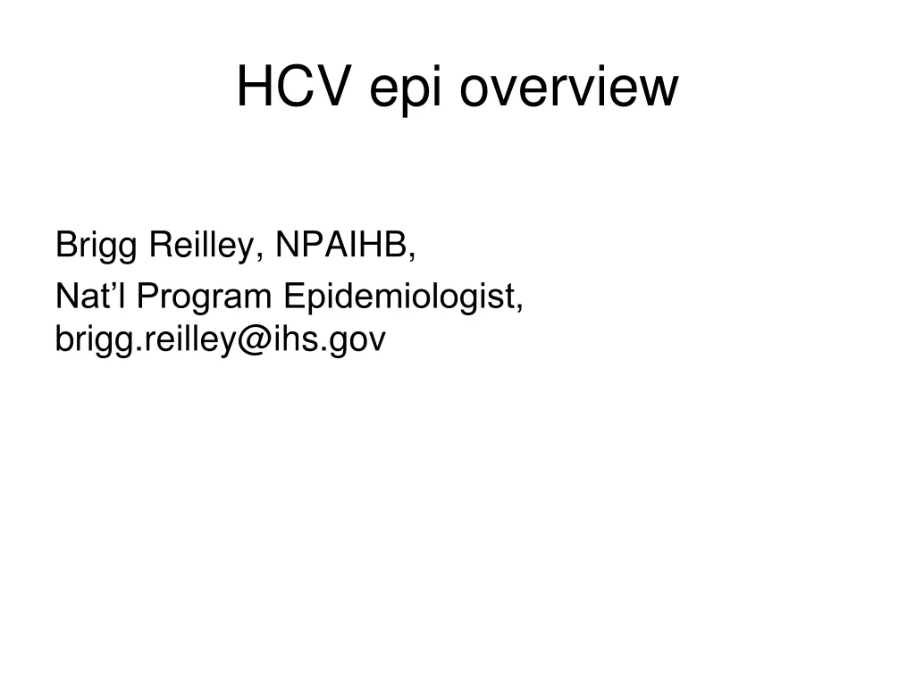 hcv epi overview