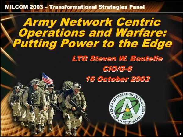 Army Network Centric Operations and Warfare: Putting Power to the Edge