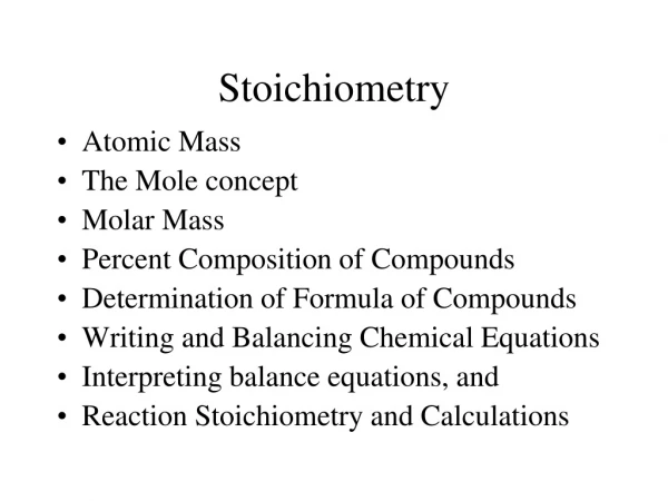 Stoichiometry