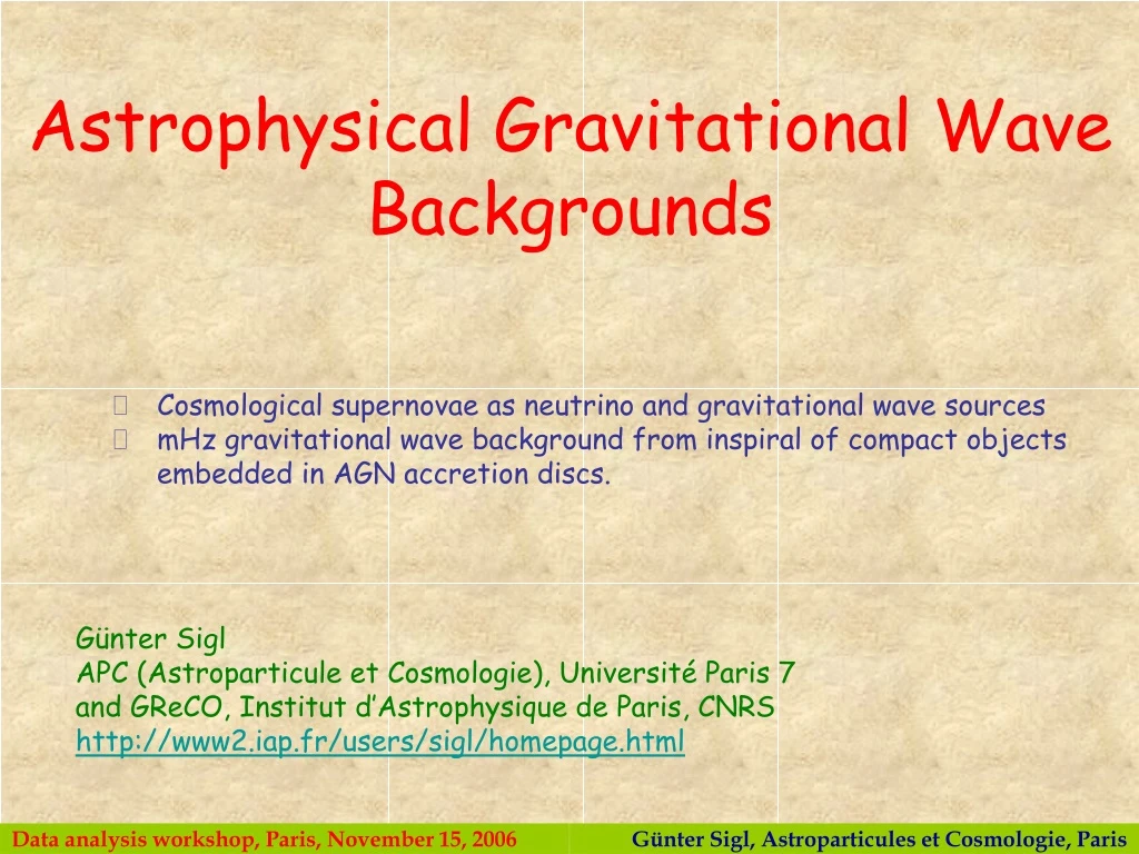 astrophysical gravitational wave backgrounds