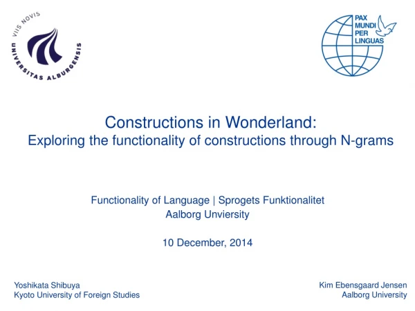 Constructions in Wonderland: Exploring the functionality of constructions through N-grams