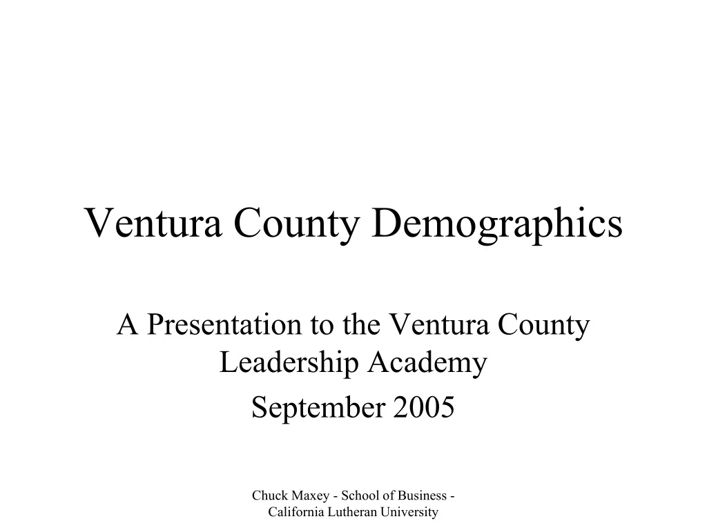 ventura county demographics