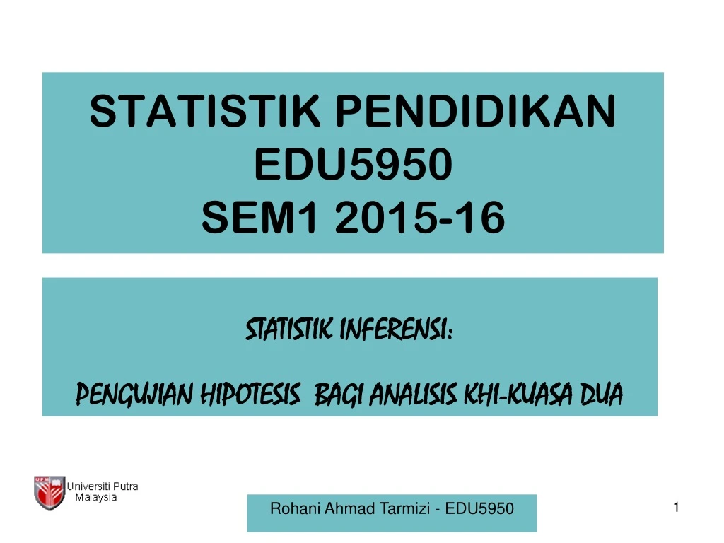 statistik pendidikan edu5950 sem1 2015 16