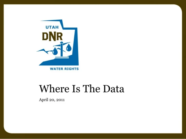Where Is The Data April 20, 2011