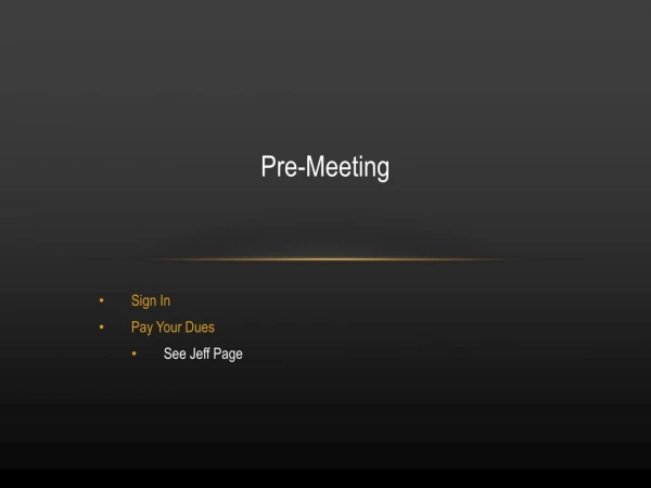 Pre-Meeting