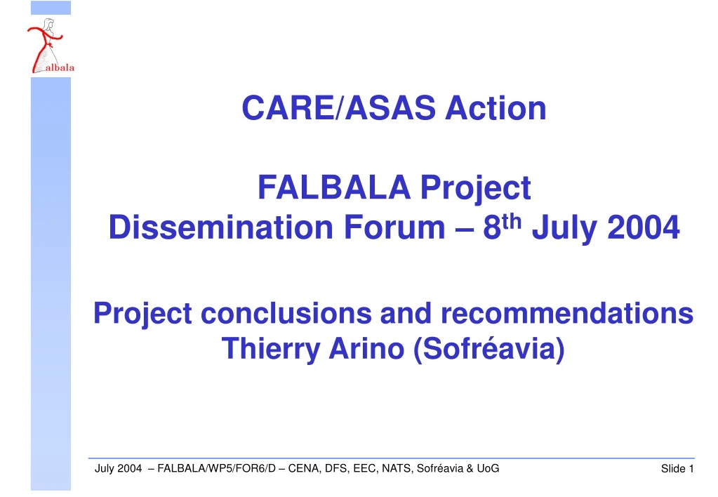 project conclusions and recommendations thierry arino sofr avia