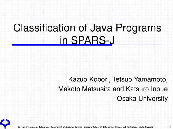 Classification of Java Programs in SPARS-J