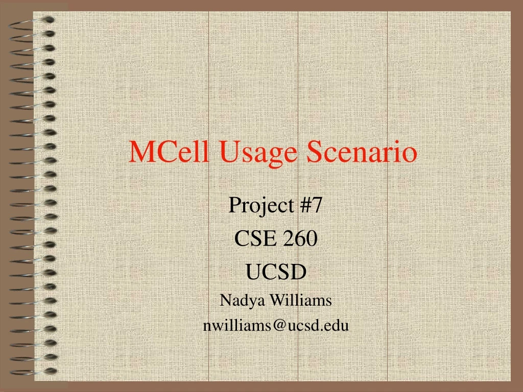 mcell usage scenario