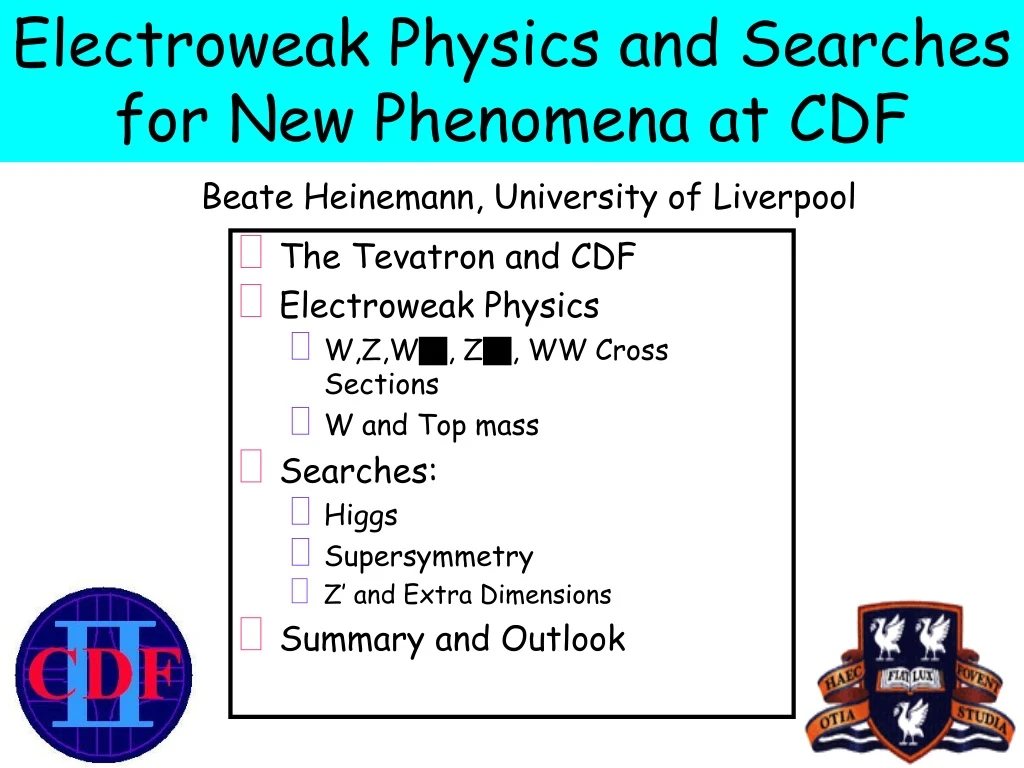 electroweak physics and searches for new phenomena at cdf