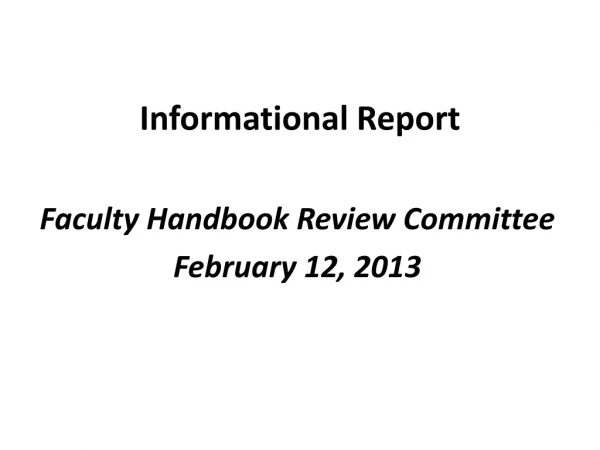 Informational Report