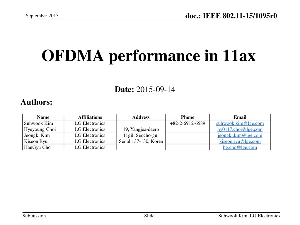 ofdma performance in 11ax