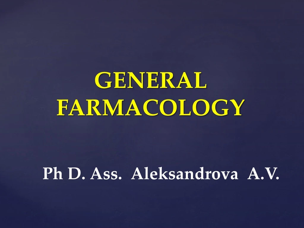 general farmacology