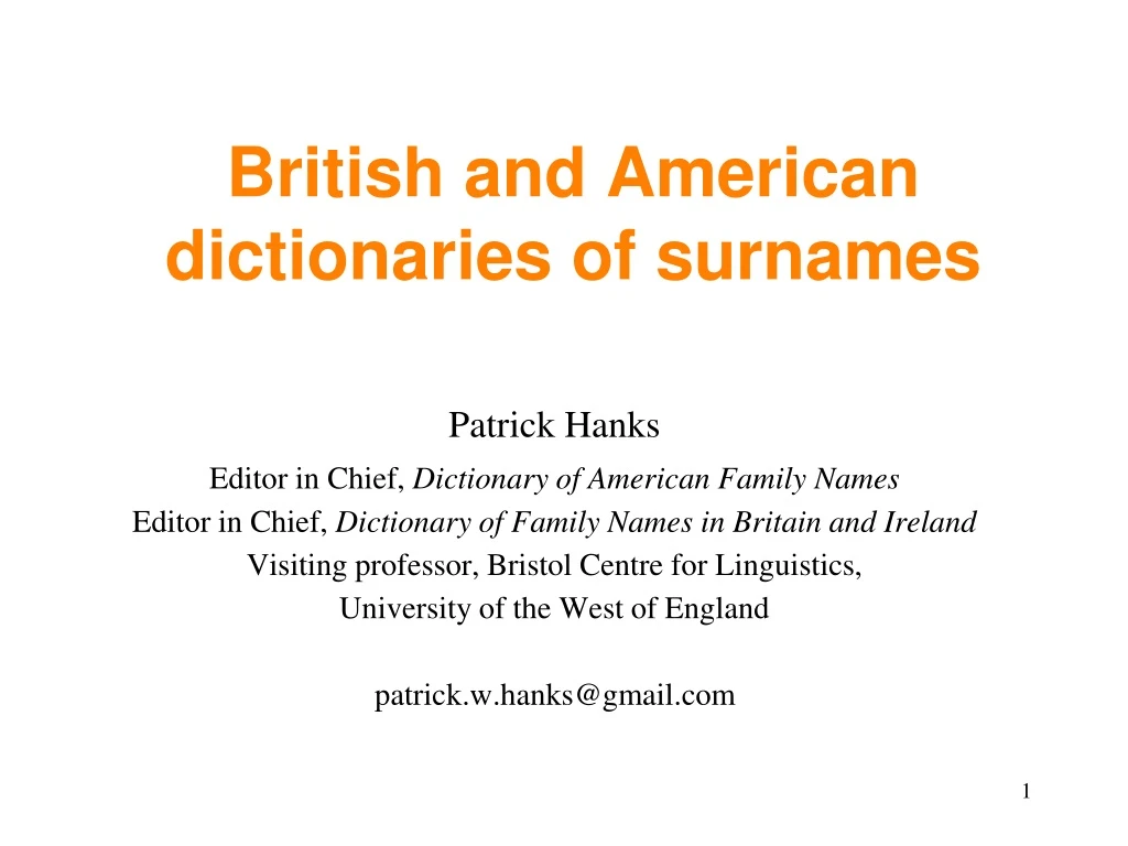 british and american dictionaries of surnames