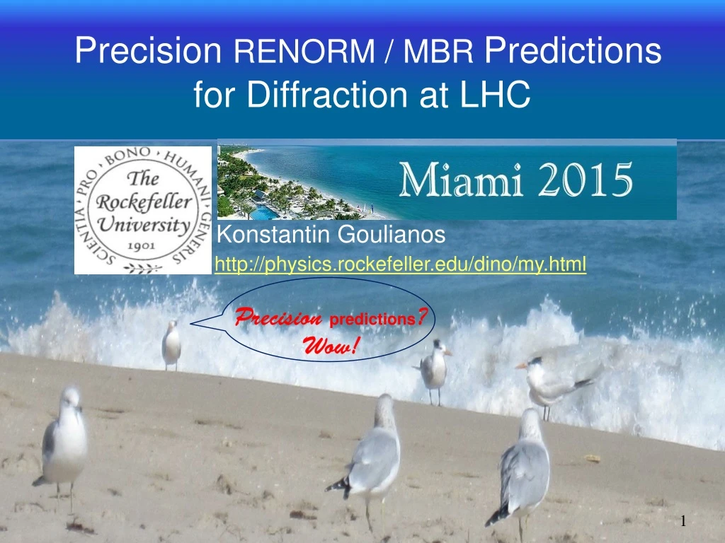 precision renorm mbr predictions for diffraction at lhc