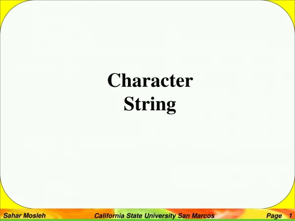 Character  String