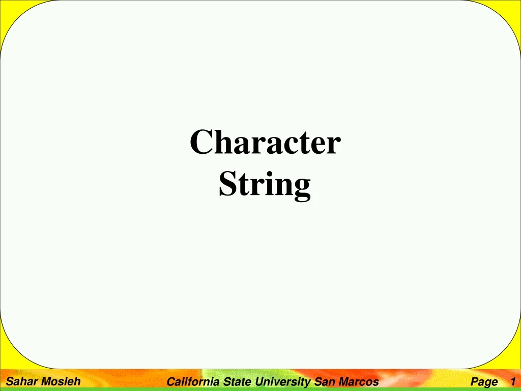 character string