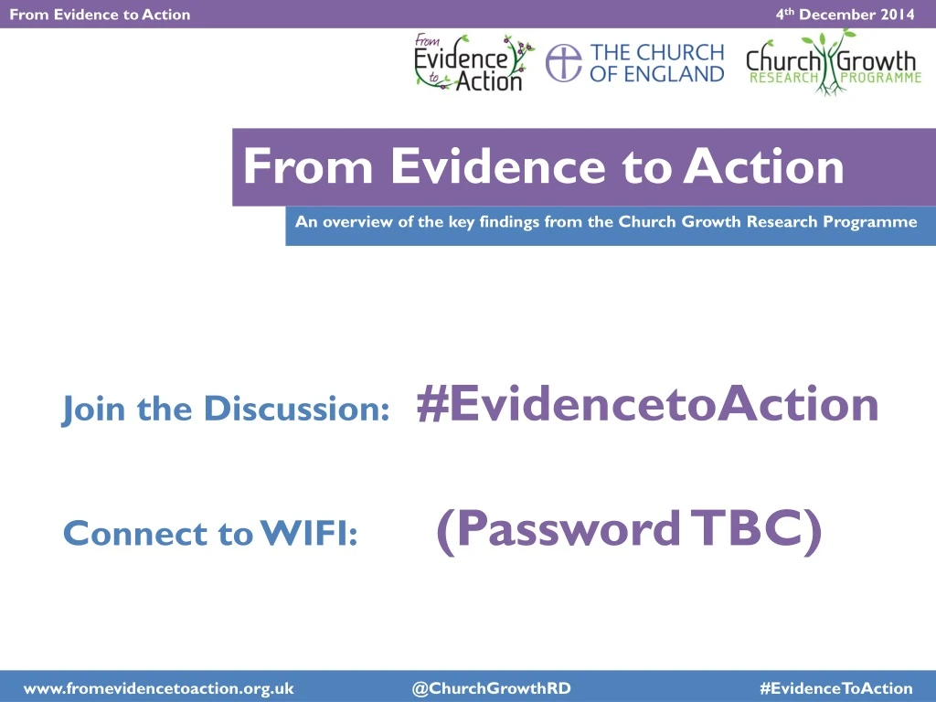 from evidence to action 4 th december 2014