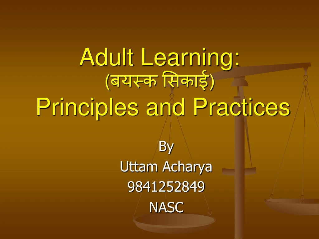 adult learning principles and practices