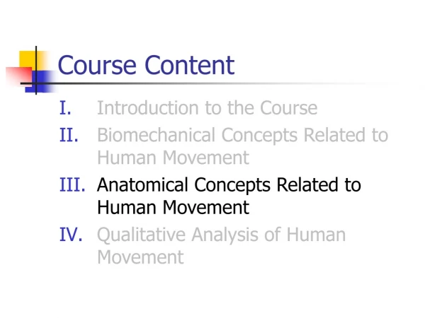 Course Content