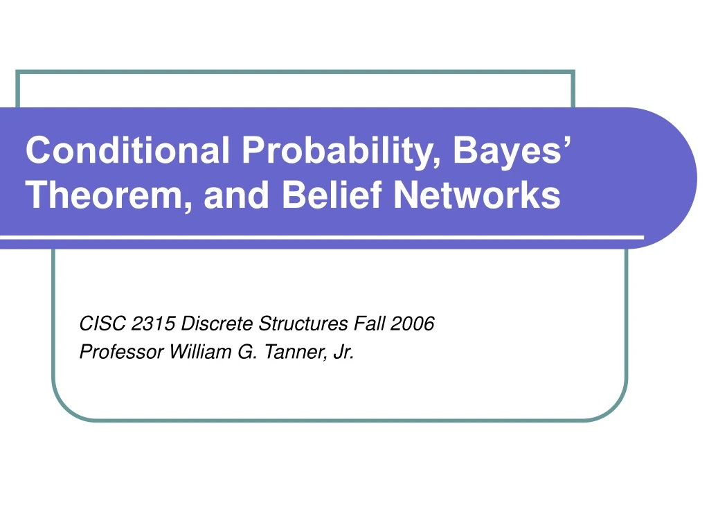 conditional probability bayes theorem and belief networks