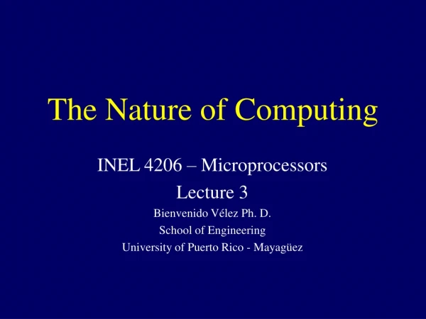 The Nature of Computing