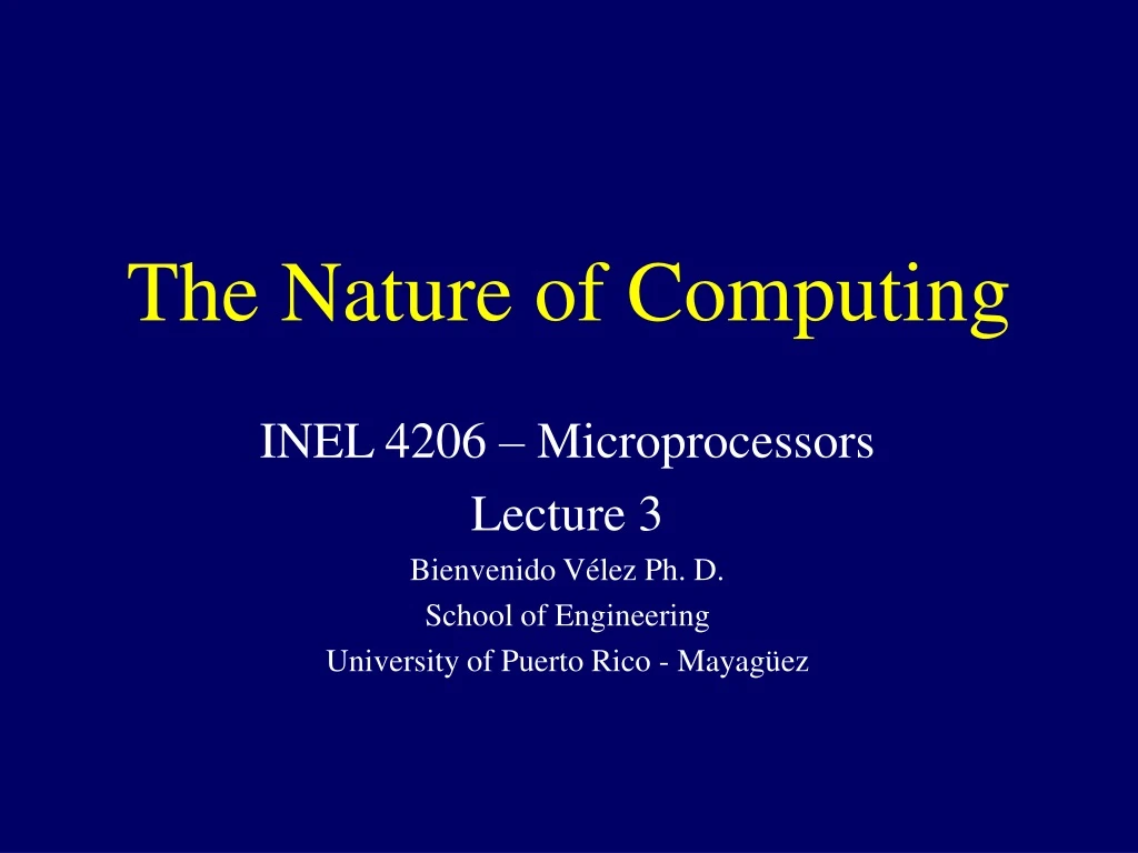 the nature of computing