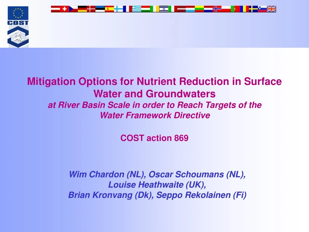 mitigation options for nutrient reduction