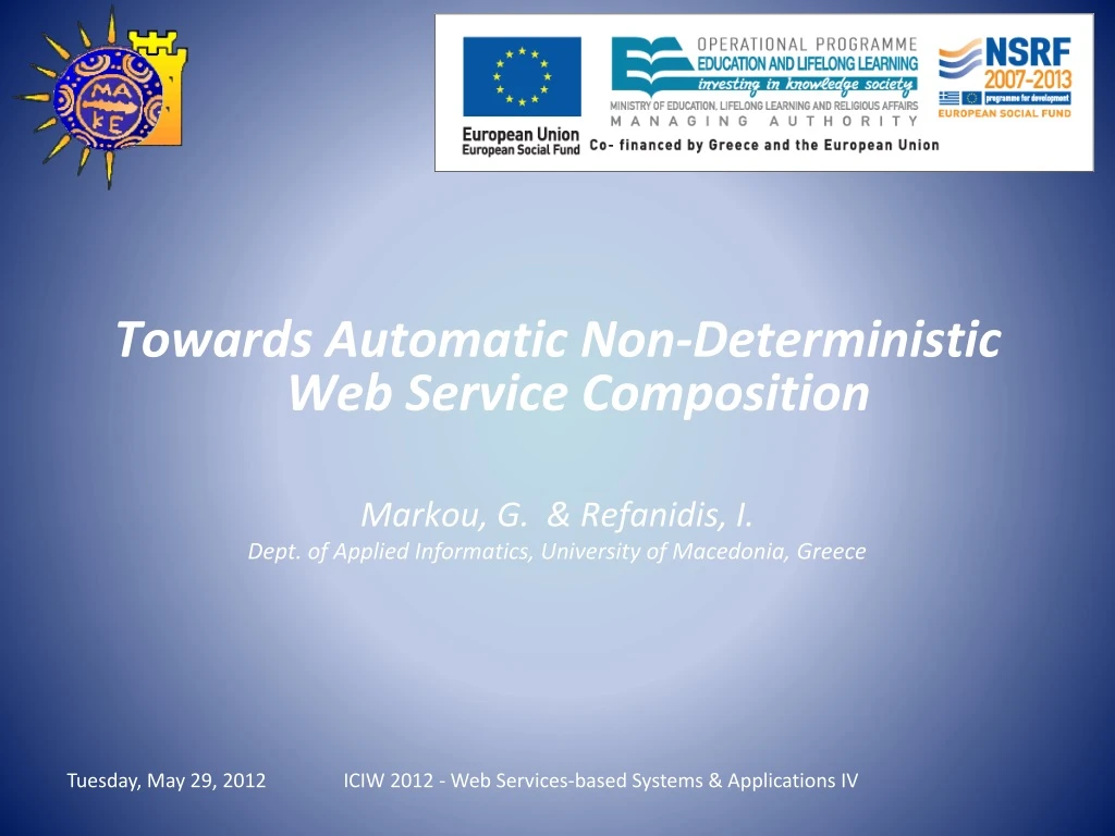 towards automatic non deterministic web service