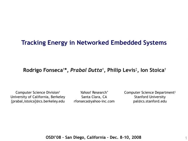 Tracking Energy in Networked Embedded Systems