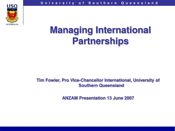 Managing International Partnerships