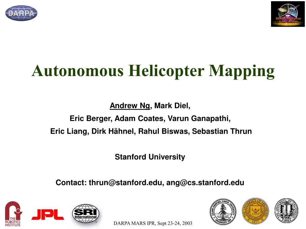 autonomous helicopter mapping