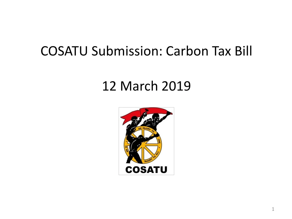 cosatu submission carbon tax bill 12 march 2019