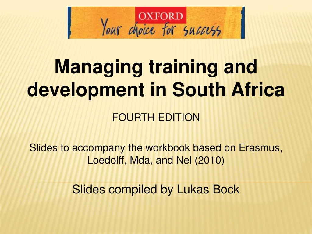 managing training and development in south africa