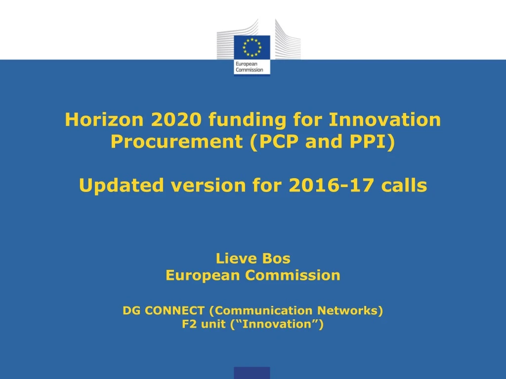 horizon 2020 funding for innovation procurement